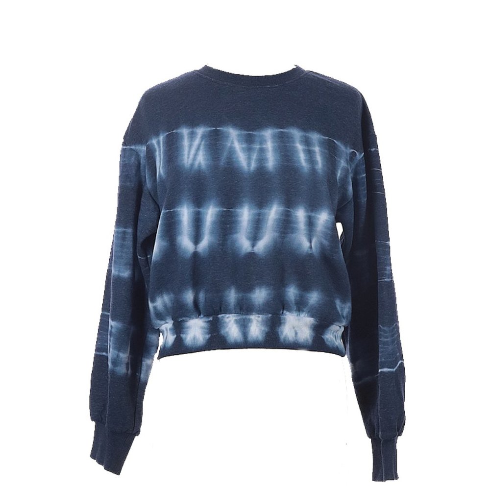 C'est Toi Cropped Tie Dye Sweatshirt - Blue Small